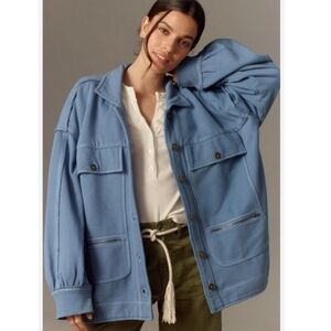 Nwt Anthropologie Pilcro Micro fleece Button Up Jacket